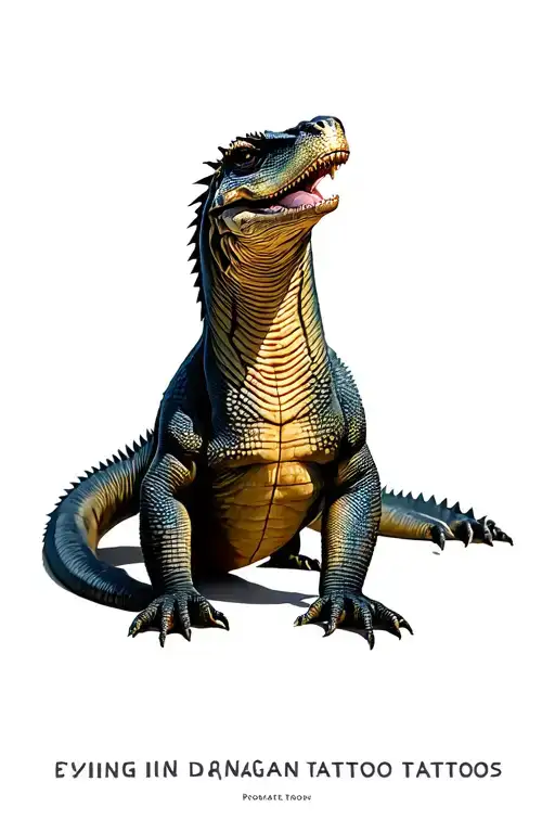 Komodo Dragon Indonesia New Zeland Australia tattoo design idea