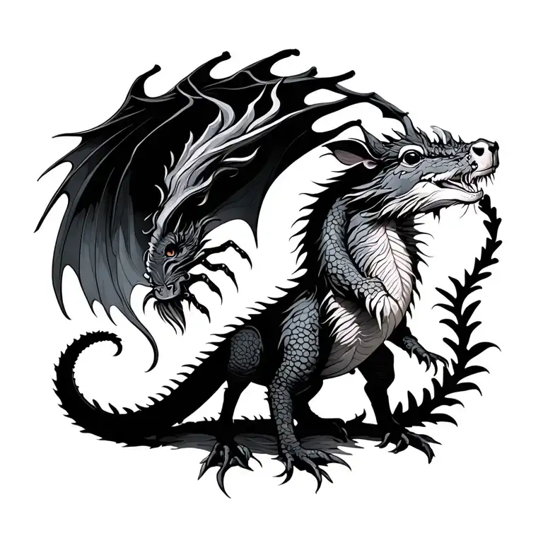 Dragon, Scorpio, Phoenix dopamine Capivara LGBT tattoo design idea