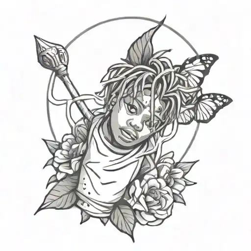 juice wrld tattoo design idea