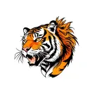 Tiger and mine tattoo design idea