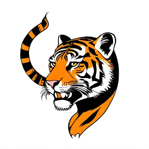 Tiger and mine tattoo design idea