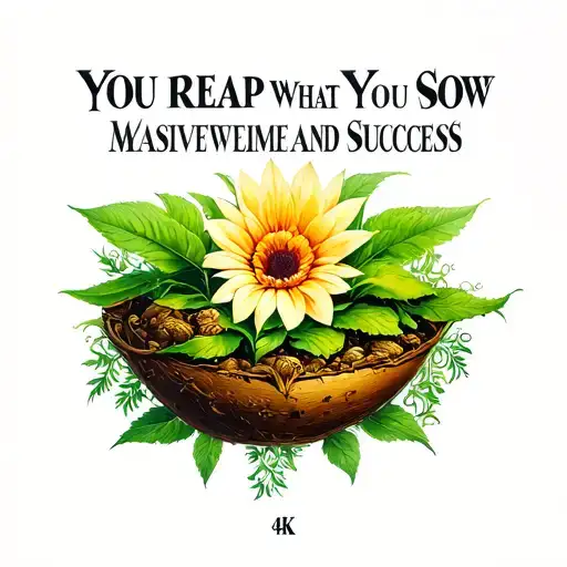 you reap what you sow massive amounts of wealth time and success tattoo design idea