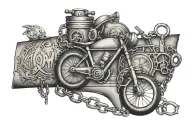 wrist chain consisting of travel ideas on bike tattoo design idea