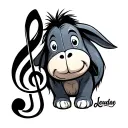 treble clef and eeyore  tattoo design idea