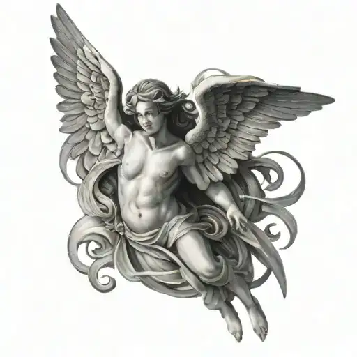 guardian angel tattoo design idea