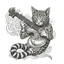 cat and a fiddle   tattoo design idea