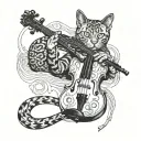 cat and a fiddle   tattoo design idea