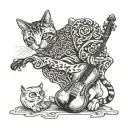 cat and a fiddle   tattoo design idea