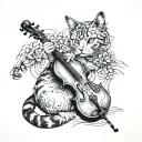cat and a fiddle   tattoo design idea