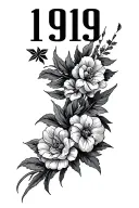 1969 roman numerals tattoo design idea