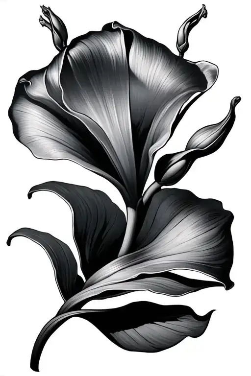 calla lily flowers tattoo design idea