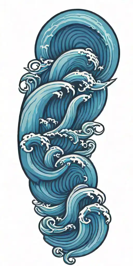 Filler waves flowing tattoo design idea