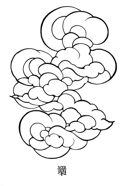 japanese clouds swirling tattoo design idea