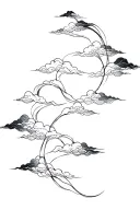 japanese clouds swirling tattoo design idea