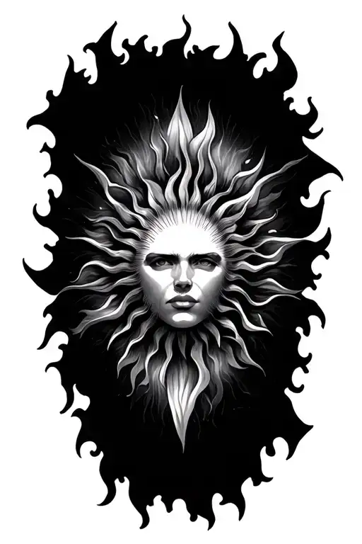 Sun tattoo design idea
