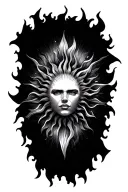 Sun tattoo design idea