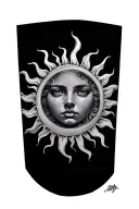 Sun tattoo design idea