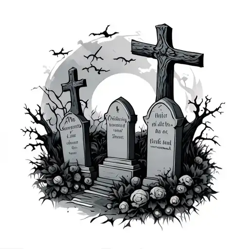 Graveyard tattoo design idea