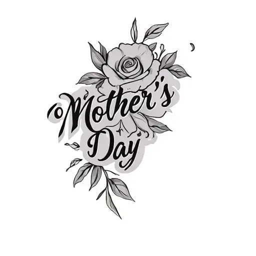 "Mother's Day" Text "Mother's Day" tattoo design idea
