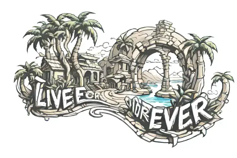 live for ever oasis song tattoo design idea