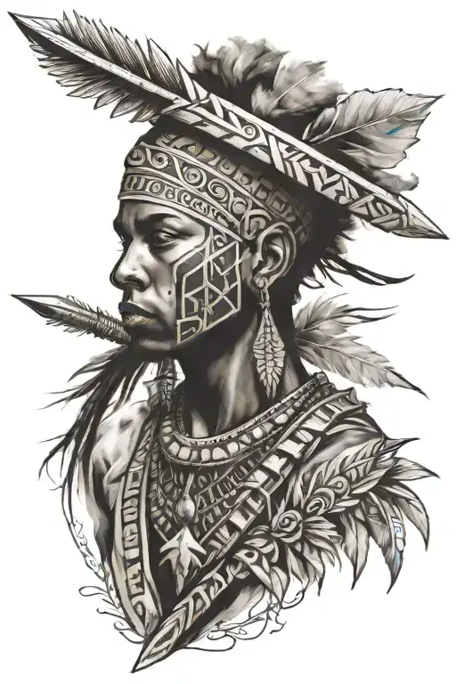 African Spear tattoo design idea