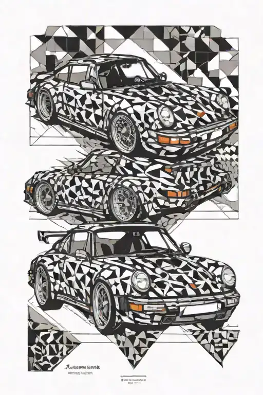 Porsche 964 turbo tattoo design idea