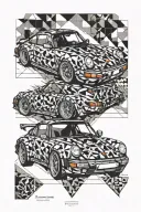 Porsche 964 turbo tattoo design idea