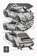 Porsche 964 turbo tattoo design idea