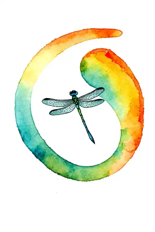 Semicolon Dragonfly tattoo design idea
