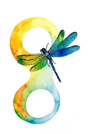 Semicolon Dragonfly tattoo design idea