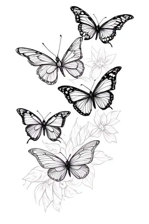 butterflies tattoo design idea