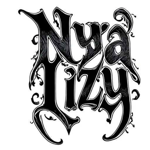 "Nya Izzy" Two Word Ambigram Generator tattoo design idea