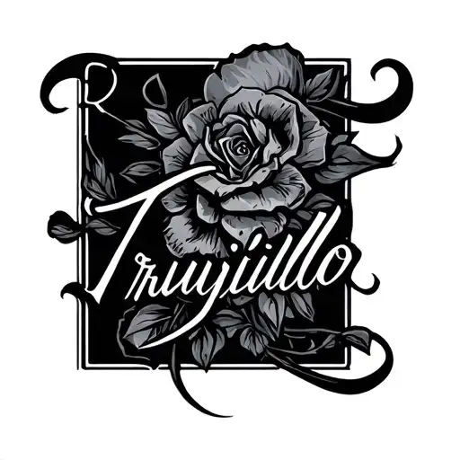 Trujillo in cursive font tattoo design idea