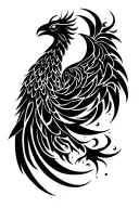 phoenix silhouette tattoo design idea