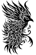 phoenix silhouette tattoo design idea