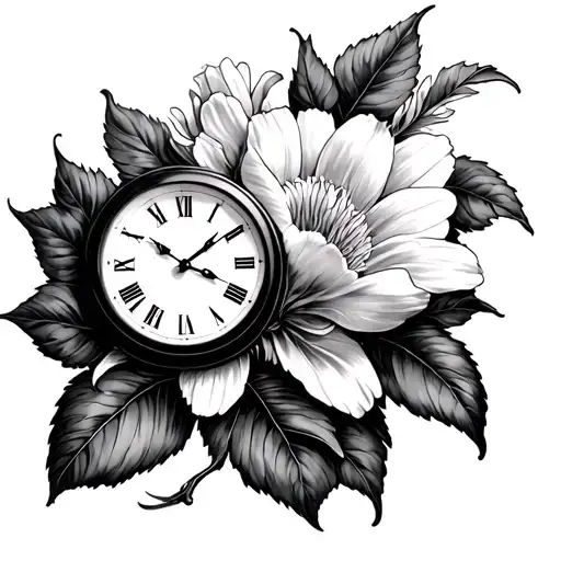clock, flower vienna by Billy joel tattoo design idea