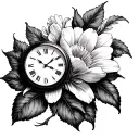 clock, flower vienna by Billy joel tattoo design idea