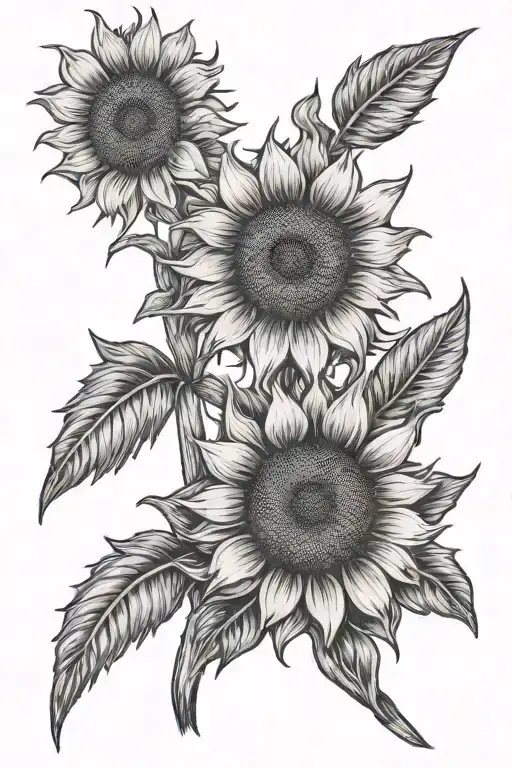 sunflower tooled leather tattoo design idea