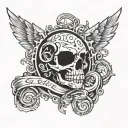 sleep token band logo incorporated tattoo design idea