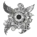 sleep token band logo incorporated tattoo design idea