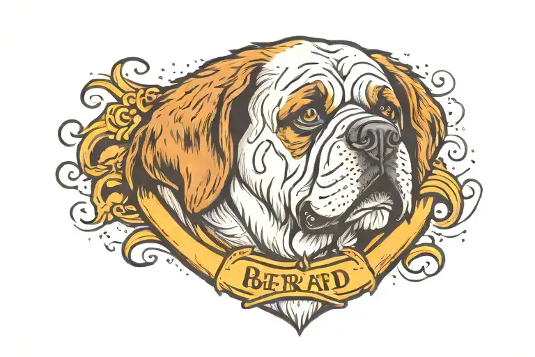 cartoon tattoo artist character with st bernard head for a tattoo shop logo tattoo design idea