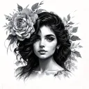 Beautiful Woman's face tattoo design idea