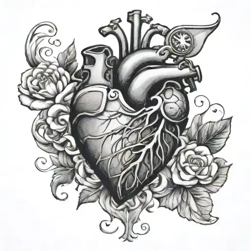 heart transplant June 29 anniversary date tattoo design idea