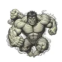 hulk japanese style tattoo design idea