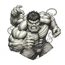 hulk japanese style tattoo design idea