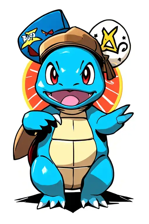 gangster Squirtle pokemon tattoo design idea