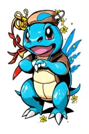 gangster Squirtle pokemon tattoo design idea