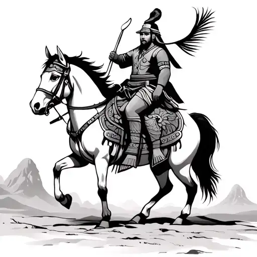 Hmong Shaman on horse tattoo design idea