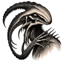 xenomorph god tattoo design idea