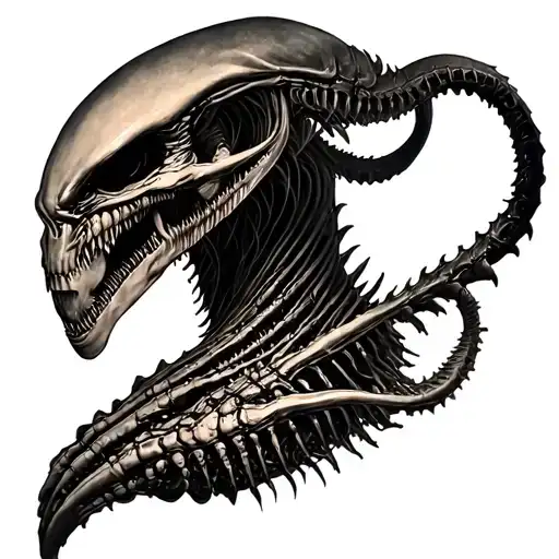 xenomorph god tattoo design idea